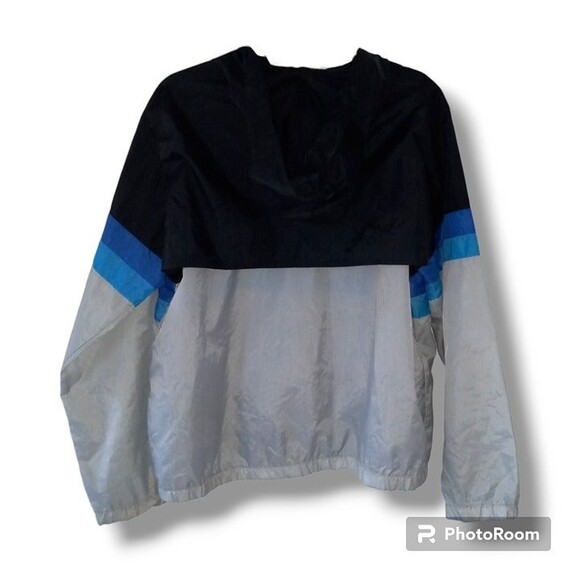 Pony 1/4 Zip Windbreaker Pullover Jacket-Large-Hooded-Front Pocket-Vented-Vintag - Picture 5 of 7